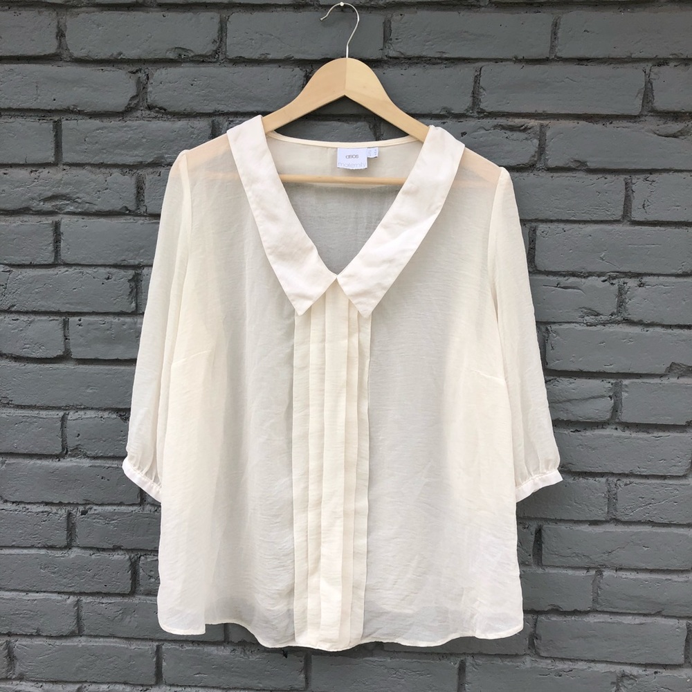 ASOS Maternity Cream Babydoll Blouse sz 10